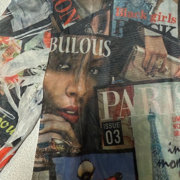 VTG Magazine-Print Collage Dress • Statement Graphic Dress • Streetwear Chic” 1x - Picture 7 of 12